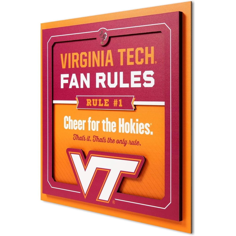 image:imageYouTheFan Officiallylicensed NCAA Tide Fan Rules Wall Art multiple layers humorous team artwork sports fan motto showcases funny rules indoor decorVirginia Tech Hokies