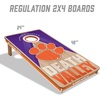 image:imageYouTheFan NCAA 2 x 4 Slogan Series Professional Wood Cornhole Game with Logo BagsClemson Tigers