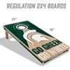 image:imageYouTheFan NCAA 2 x 4 Slogan Series Professional Wood Cornhole Game with Logo BagsMichigan State Spartans