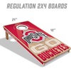 image:imageYouTheFan NCAA 2 x 4 Slogan Series Professional Wood Cornhole Game with Logo BagsOhio State Buckeyes
