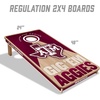 image:imageYouTheFan NCAA 2 x 4 Slogan Series Professional Wood Cornhole Game with Logo BagsTexas AM Aggies