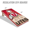 image:imageYouTheFan NCAA 2 x 4 Slogan Series Professional Wood Cornhole Game with Logo BagsUtah Utes