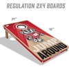 image:imageYouTheFan NCAA 2 x 4 Slogan Series Professional Wood Cornhole Game with Logo BagsWisconsin Badgers