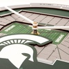 image:imageYouTheFan NCAA West Virginia Mountaineers 3D StadiumView ClockMichigan State Spartans