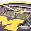 image:imageYouTheFan NCAA West Virginia Mountaineers 3D StadiumView ClockMichigan Wolverines