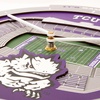 image:imageYouTheFan NCAA West Virginia Mountaineers 3D StadiumView ClockTcu Horned Frogs