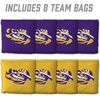 image:imageYouTheFan OfficiallyLicensed NCAA Set of 8 Cornhole Bags  All Weather Dual Sided Slide amp Stop  Regulation Size with Carry caseLSU Tigers