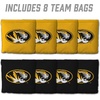 image:imageYouTheFan OfficiallyLicensed NCAA Set of 8 Cornhole Bags  All Weather Dual Sided Slide amp Stop  Regulation Size with Carry caseMissouri Tigers