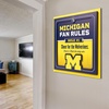 image:imageYouTheFan Officiallylicensed NCAA Tide Fan Rules Wall Art multiple layers humorous team artwork sports fan motto showcases funny rules indoor decorMichigan Wolverines