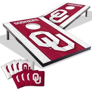 image:imageYouTheFan NCAA 2 x 3 Portable Cornhole Game with Logo BagsOklahoma Sooners