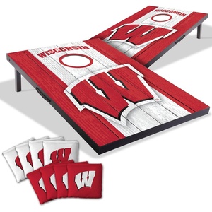 image:imageYouTheFan NCAA 2 x 3 Portable Cornhole Game with Logo BagsWisconsin Badgers