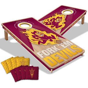 image:imageYouTheFan NCAA 2 x 4 Slogan Series Professional Wood Cornhole Game with Logo BagsArizona State Sun Devils