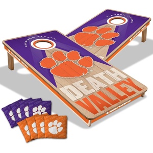 image:imageYouTheFan NCAA 2 x 4 Slogan Series Professional Wood Cornhole Game with Logo BagsClemson Tigers