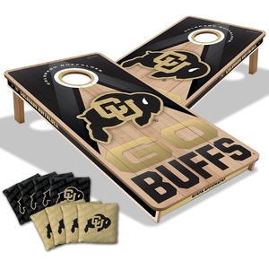 image:imageYouTheFan NCAA 2 x 4 Slogan Series Professional Wood Cornhole Game with Logo BagsColorado Buffaloes