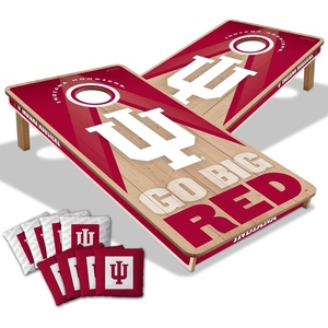 image:imageYouTheFan NCAA 2 x 4 Slogan Series Professional Wood Cornhole Game with Logo BagsIndiana Hoosiers