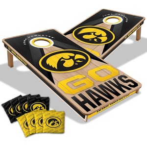image:imageYouTheFan NCAA 2 x 4 Slogan Series Professional Wood Cornhole Game with Logo BagsIowa Hawkeyes
