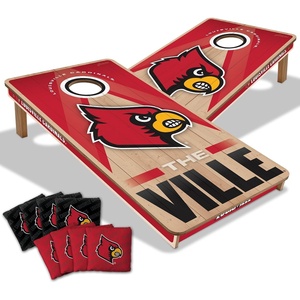 image:imageYouTheFan NCAA 2 x 4 Slogan Series Professional Wood Cornhole Game with Logo BagsLouisville Cardinals
