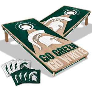 image:imageYouTheFan NCAA 2 x 4 Slogan Series Professional Wood Cornhole Game with Logo BagsMichigan State Spartans