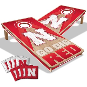 image:imageYouTheFan NCAA 2 x 4 Slogan Series Professional Wood Cornhole Game with Logo BagsNebraska Cornhuskers