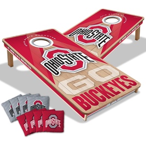 image:imageYouTheFan NCAA 2 x 4 Slogan Series Professional Wood Cornhole Game with Logo BagsOhio State Buckeyes