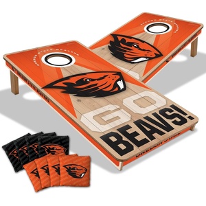 image:imageYouTheFan NCAA 2 x 4 Slogan Series Professional Wood Cornhole Game with Logo BagsOregon State Beavers