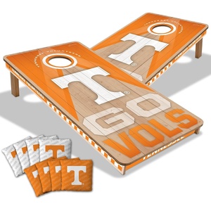image:imageYouTheFan NCAA 2 x 4 Slogan Series Professional Wood Cornhole Game with Logo BagsTennessee Volunteers