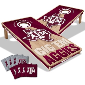 image:imageYouTheFan NCAA 2 x 4 Slogan Series Professional Wood Cornhole Game with Logo BagsTexas AM Aggies