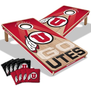 image:imageYouTheFan NCAA 2 x 4 Slogan Series Professional Wood Cornhole Game with Logo BagsUtah Utes