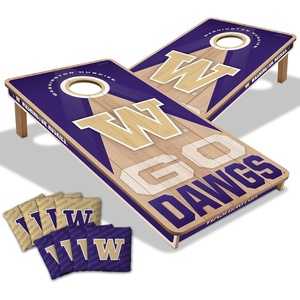 image:imageYouTheFan NCAA 2 x 4 Slogan Series Professional Wood Cornhole Game with Logo BagsWashington Huskies