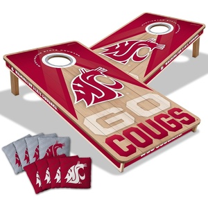 image:imageYouTheFan NCAA 2 x 4 Slogan Series Professional Wood Cornhole Game with Logo BagsWashington State Cougars