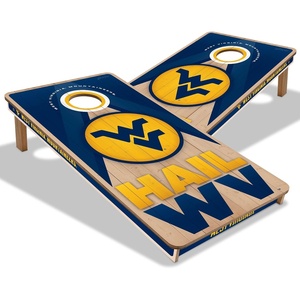 image:imageYouTheFan NCAA 2 x 4 Slogan Series Professional Wood Cornhole GameWest Virginia Mountaineers