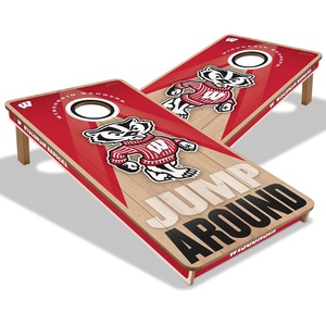 image:imageYouTheFan NCAA 2 x 4 Slogan Series Professional Wood Cornhole GameWisconsin Badgers