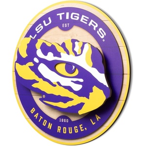 image:imageYouTheFan NCAA 3D Circle Backer Wall Art precisioncrafted multiple layers create striking depth readytohang officially licensed and visually stands outLSU Tigers