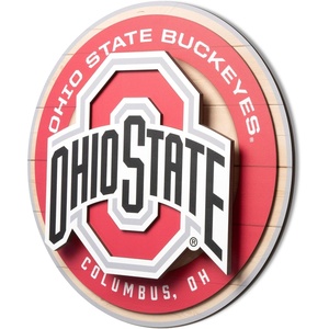 image:imageYouTheFan NCAA 3D Circle Backer Wall Art precisioncrafted multiple layers create striking depth readytohang officially licensed and visually stands outOhio State Buckeyes