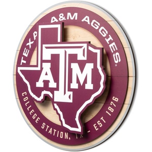 image:imageYouTheFan NCAA 3D Circle Backer Wall Art precisioncrafted multiple layers create striking depth readytohang officially licensed and visually stands outTexas AM Aggies