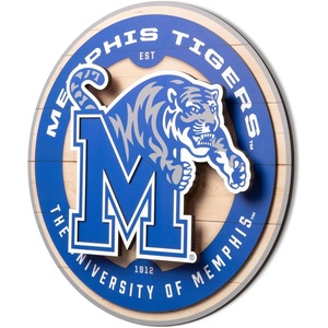 image:imageYouTheFan NCAA 3D Circle Backer Wall Art precisioncrafted multiple layers create striking depth readytohang officially licensed and visually stands outMemphis Tigers