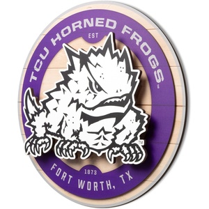 image:imageYouTheFan NCAA 3D Circle Backer Wall Art precisioncrafted multiple layers create striking depth readytohang officially licensed and visually stands outTCU Horned Frogs