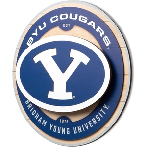 image:imageYouTheFan NCAA 3D Circle Backer Wall Art precisioncrafted multiple layers create striking depth readytohang officially licensed and visually stands outBYU Cougars