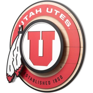 image:imageYouTheFan NCAA 3D Circle Backer Wall Art precisioncrafted multiple layers create striking depth readytohang officially licensed and visually stands outUtah Utes