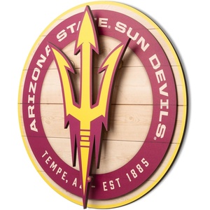 image:imageYouTheFan NCAA 3D Circle Backer Wall Art precisioncrafted multiple layers create striking depth readytohang officially licensed and visually stands outArizona State Sun Devils