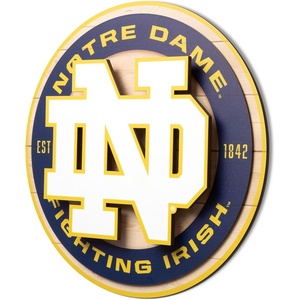 image:imageYouTheFan NCAA 3D Circle Backer Wall Art precisioncrafted multiple layers create striking depth readytohang officially licensed and visually stands outNotre Dame Fighting Irish