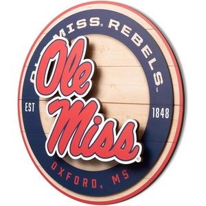 image:imageYouTheFan NCAA 3D Circle Backer Wall Art precisioncrafted multiple layers create striking depth readytohang officially licensed and visually stands outMississippi Rebels