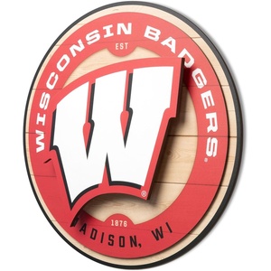 image:imageYouTheFan NCAA 3D Circle Backer Wall Art precisioncrafted multiple layers create striking depth readytohang officially licensed and visually stands outWisconsin Badgers