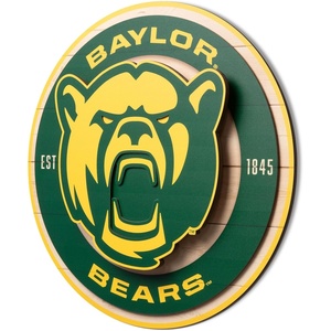 image:imageYouTheFan NCAA 3D Circle Backer Wall Art precisioncrafted multiple layers create striking depth readytohang officially licensed and visually stands outBaylor Bears