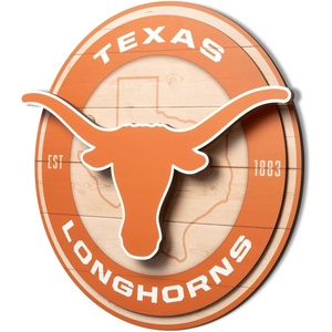 image:imageYouTheFan NCAA 3D Circle Backer Wall Art precisioncrafted multiple layers create striking depth readytohang officially licensed and visually stands outTexas Longhorns