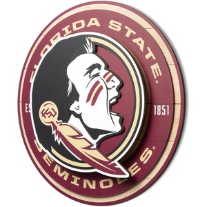 image:imageYouTheFan NCAA 3D Circle Backer Wall Art precisioncrafted multiple layers create striking depth readytohang officially licensed and visually stands outFlorida State Seminoles