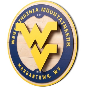 image:imageYouTheFan NCAA 3D Circle Backer Wall Art precisioncrafted multiple layers create striking depth readytohang officially licensed and visually stands outWest Virginia Mountaineers