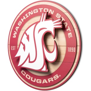 image:imageYouTheFan NCAA 3D Circle Backer Wall Art precisioncrafted multiple layers create striking depth readytohang officially licensed and visually stands outWashington State Cougars