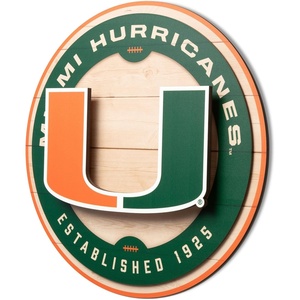 image:imageYouTheFan NCAA 3D Circle Backer Wall Art precisioncrafted multiple layers create striking depth readytohang officially licensed and visually stands outMiami Hurricanes