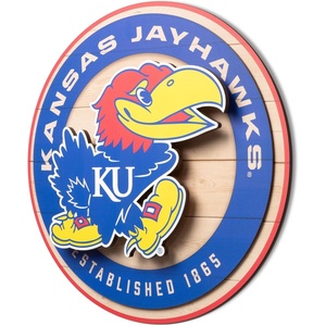 image:imageYouTheFan NCAA 3D Circle Backer Wall Art precisioncrafted multiple layers create striking depth readytohang officially licensed and visually stands outKansas Jayhawks